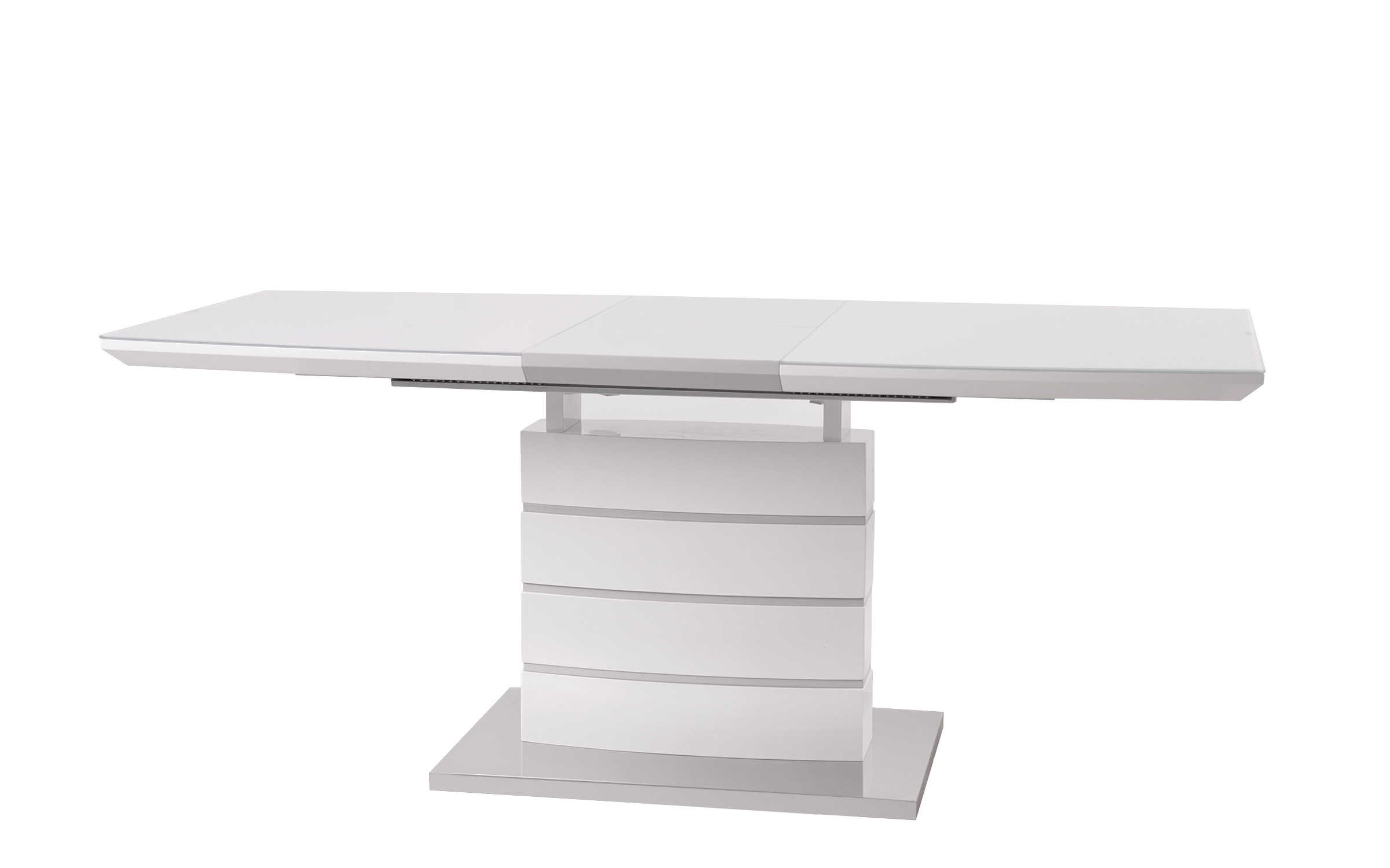 Masa dining extensibila de lux Marbela, alb + gri  3