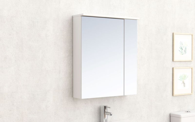 Dulap PVC pentru baie cu oglinda ICMC6017-70, alb  1