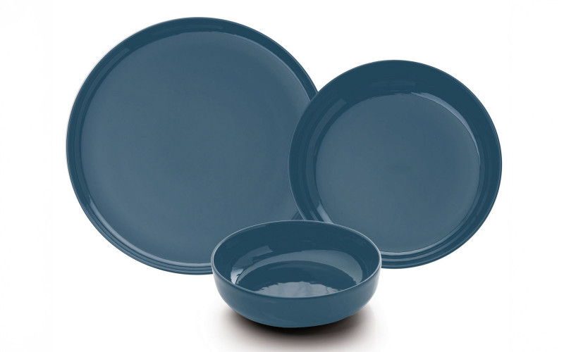 Serviciu de masa din portelan 12 piese Deep water, albastru inchis  1