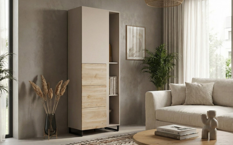 Dulap inalt Araya A, casmir + stejar Castello honey  1