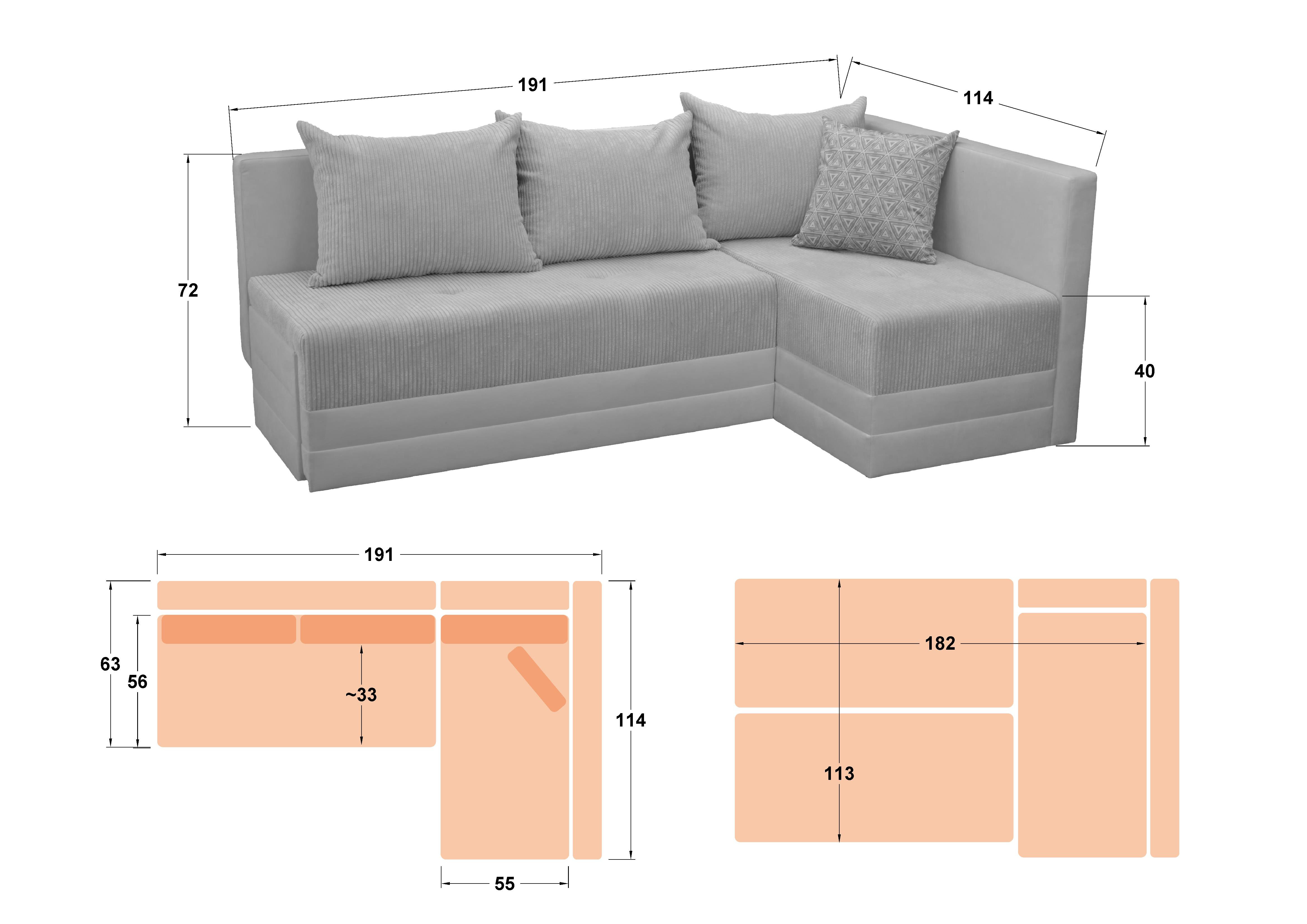 Coltar extensibil de bucatarie Aramo, bej inchis + print  2