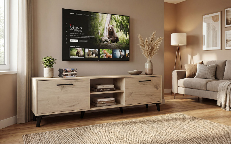 Modul TV Belagio, stejar scandinav deschis  1