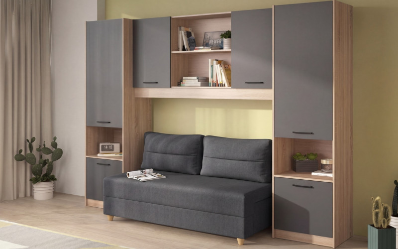 Set Diema, stejar sonoma + antracit mat + gri inchis  1