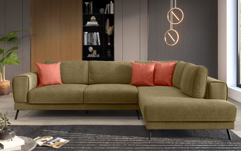 Coltar pentru living Aston, verde + portocaliu  1