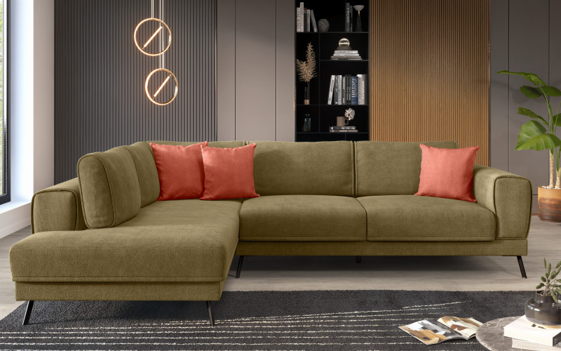 Coltar pentru living Aston, verde + portocaliu  1