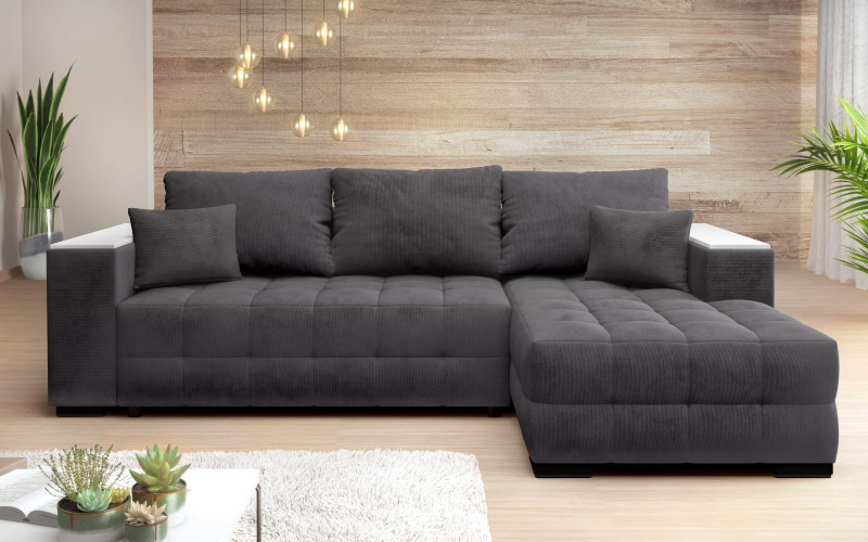Coltar extensibil cu brat etajera Melvin Spring S, gri inchis  2