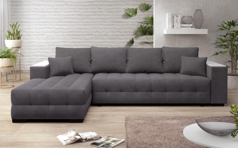 Coltar extensibil cu brat etajera Melvin Spring, gri inchis  1