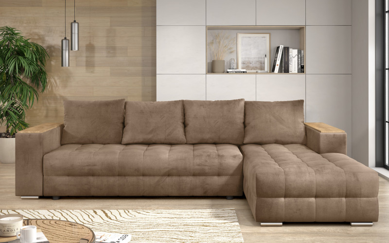 Coltar extensibil cu brat etajera Napoli, maro deschis  1