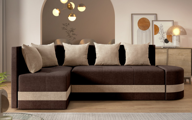 Coltar extensibil Vilian S, maro + bej  1