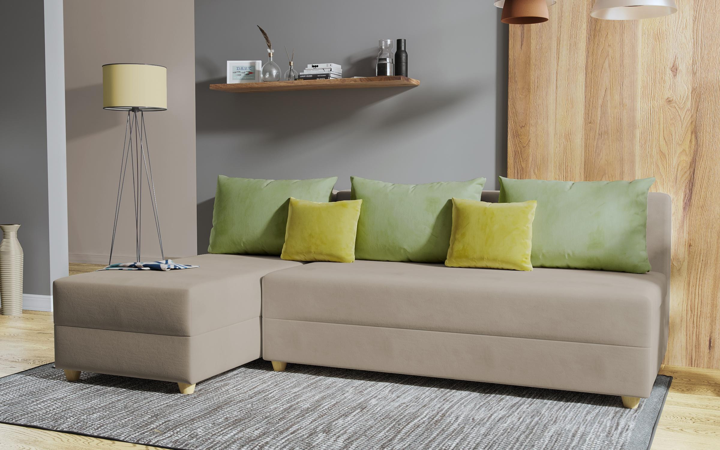 Coltar extensibil Dafini, bej inchis + verde  5