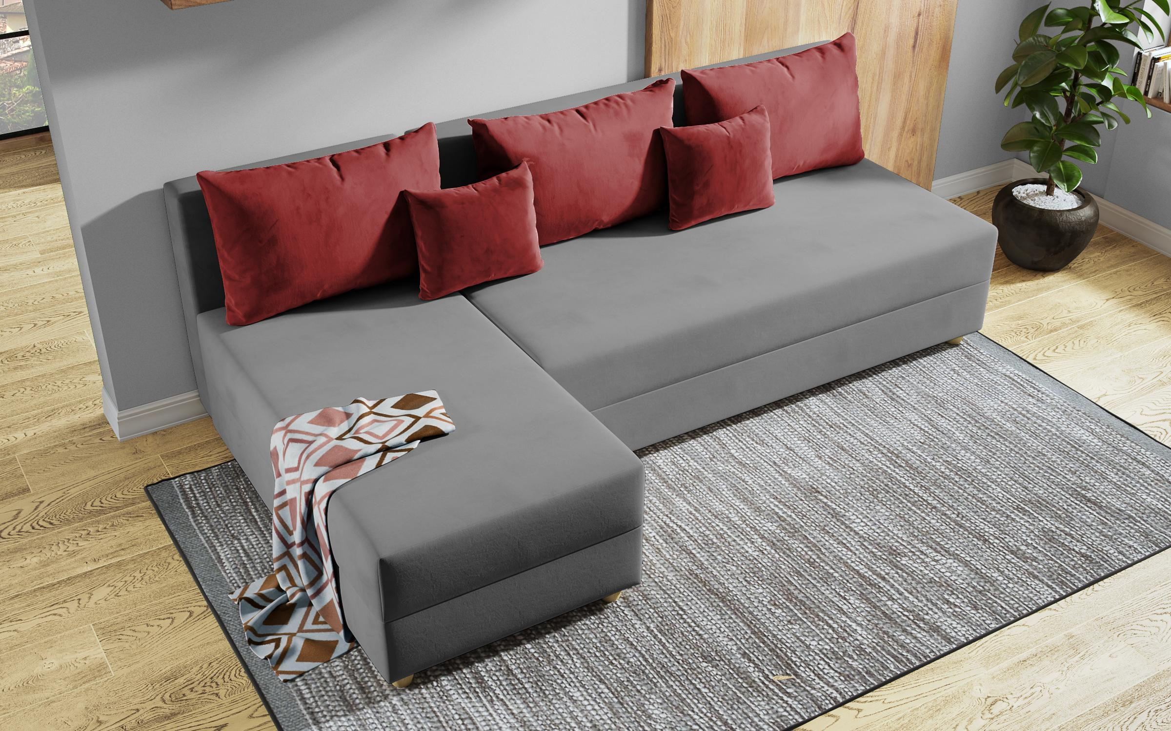Coltar extensibil Dafini, gri + rosu  6