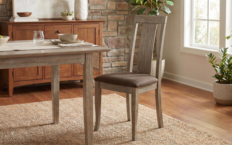 Scaun de masa Elegro, nuc deschis cu sezut maro inchis  1