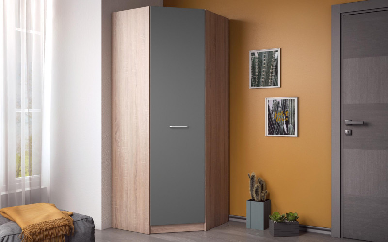 Dulap de colt Diema, stejar sonoma + antracit mat  1