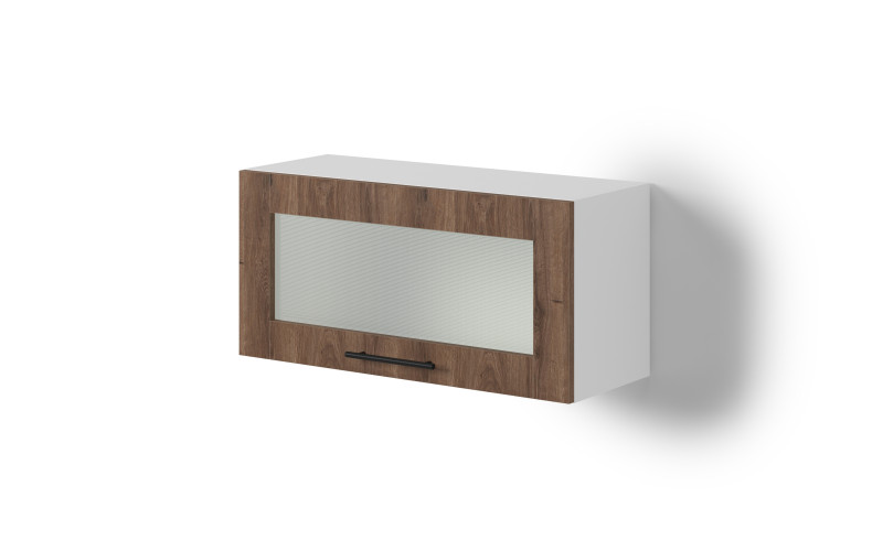 Dulap-vitrina de bucatarie Dakota 40, stejar scandinav inchis  1