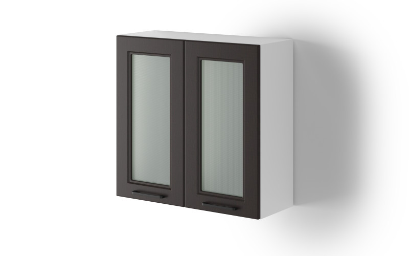 Dulap-vitrina de bucatarie Sena 43, stejar espresso  1