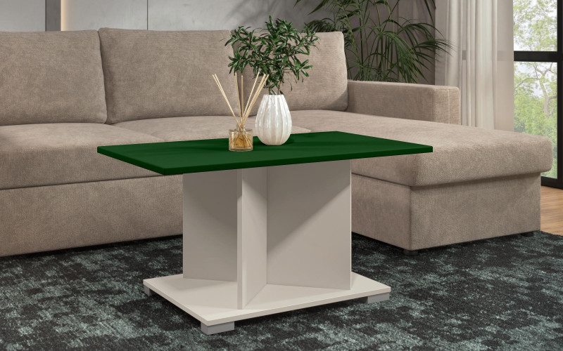 Masuta de cafea + MDF Aurea L, nisipiu mat + verde  1