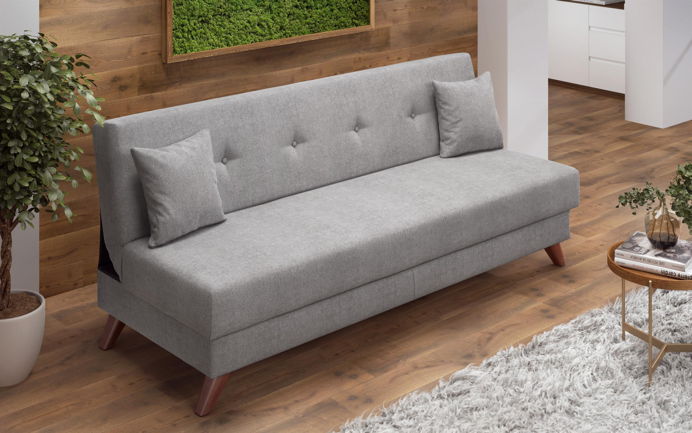 Canapea extensibila click- clack Brent, gri deschis  4