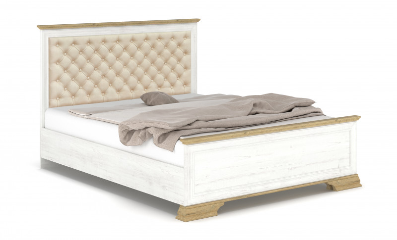 Pat dublu tapitat 160/200 Alexa, pin Andersen + stejar auriu  1