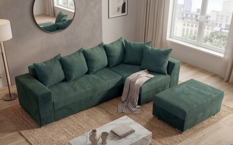 Coltar extensibil + taburet Londo, verde  1