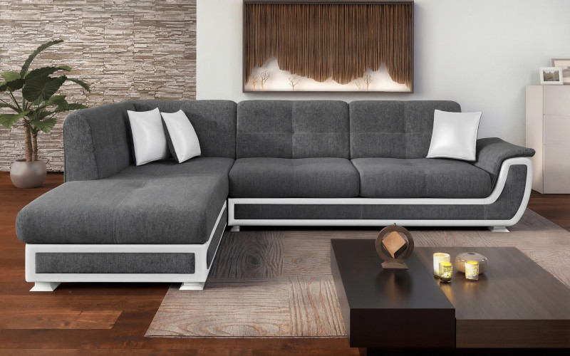 Coltar extensibil + mecanism click- clack Princess II, gri + piele alba  1