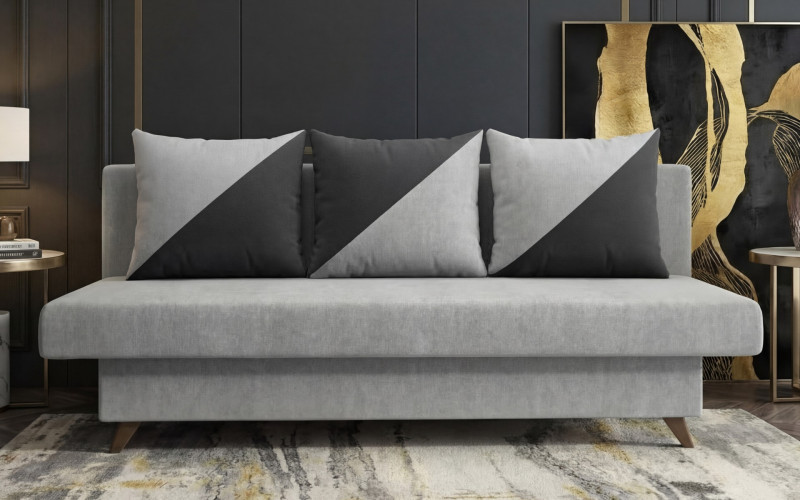 Canapea extensibila Marty, gri deschis + negru  1