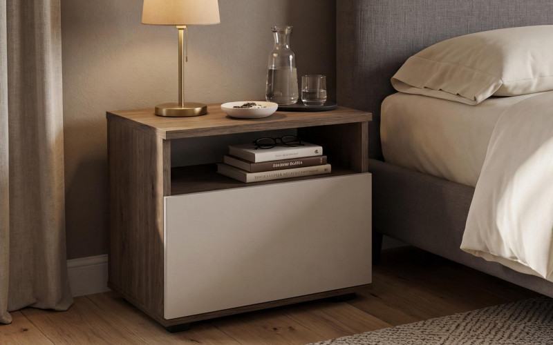 Noptiera Jessie, stejar scandinav inchis + casmir  1