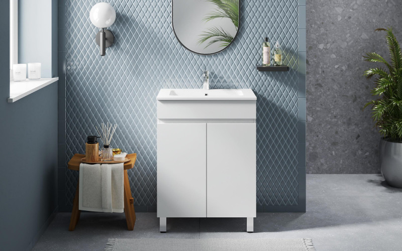 Dulap PVC pentru baie cu chiuveta ICP5981, alb  1