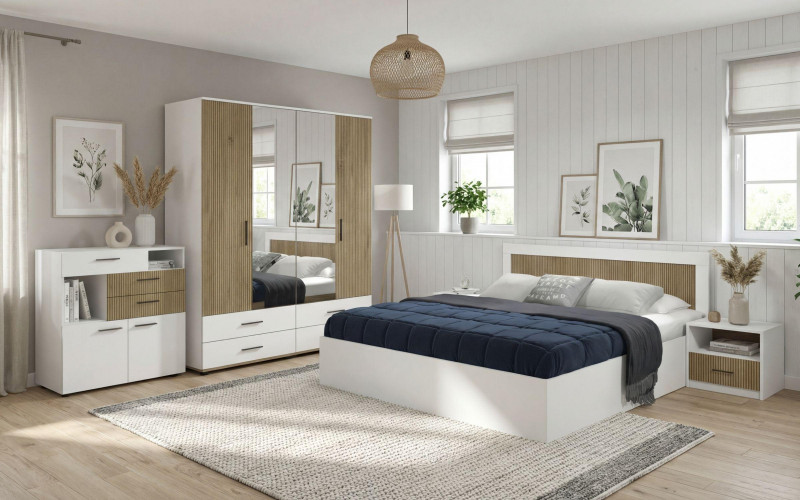 Set dormitor 160/200 Philadelphia, alb + cadiz  1