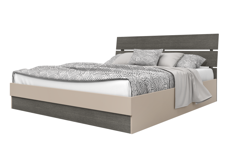 Pat dublu 160/200 Medeea + saltea, casmir + stejar antracit  6