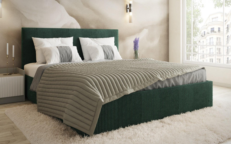 Pat dublu tapitat 160/200 Elit, verde  1