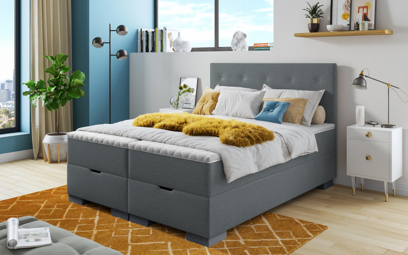 Pat dublu Boxspring 160/200 Albeta, gri  1