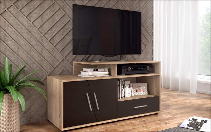 Modul TV Enzo, stejar sonoma + wenge  1