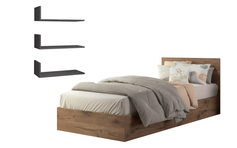 Set Pat Izi Fresh + etajere Artena, stejar scandinav inchis + antracit  1