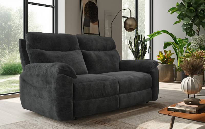Recliner 2 locuri /fara mecanism/ Adesto, gri inchis  1