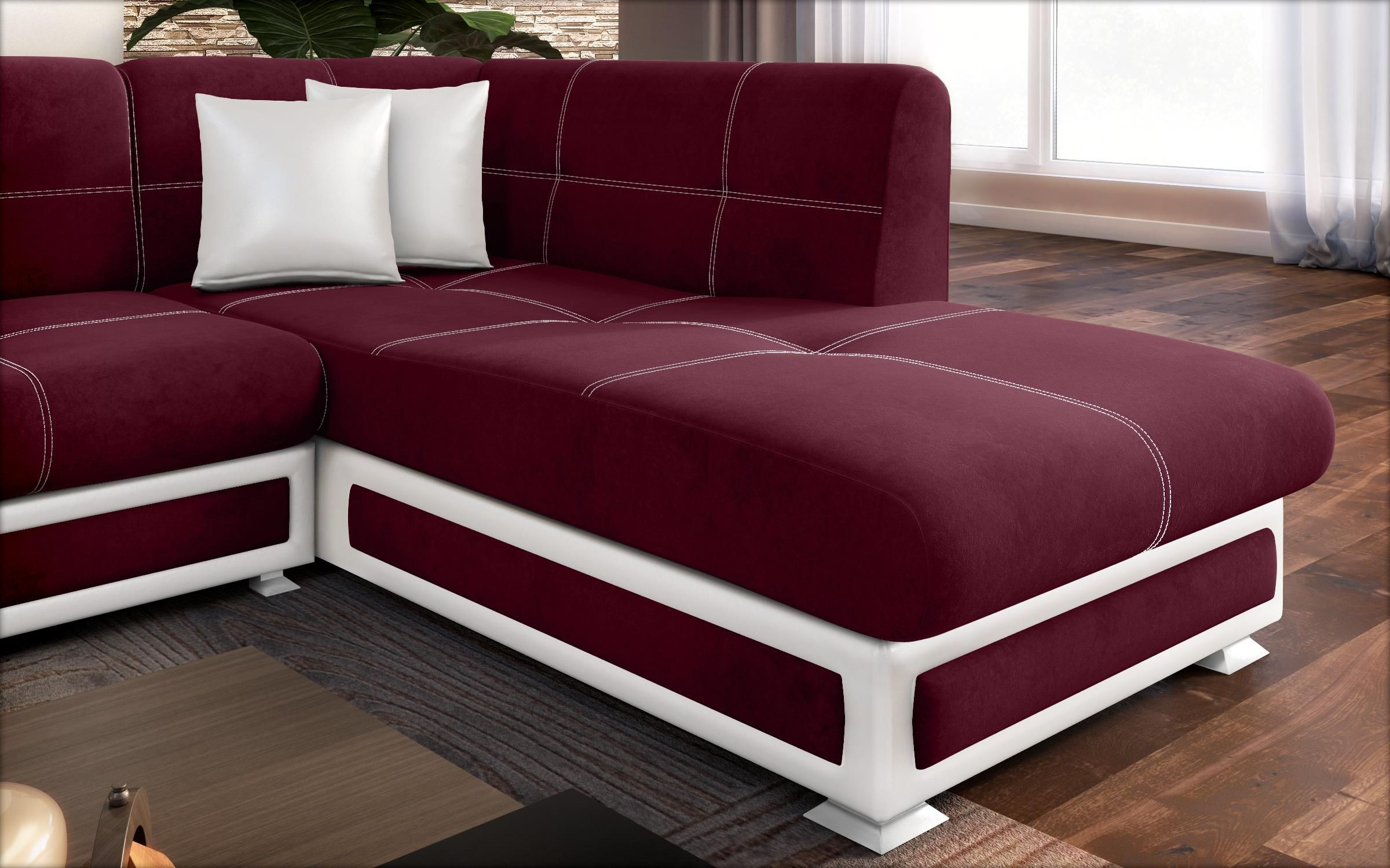 Coltar Princess II + mecanism click-clack | bordo + piele alba, bordo + piele alba  5