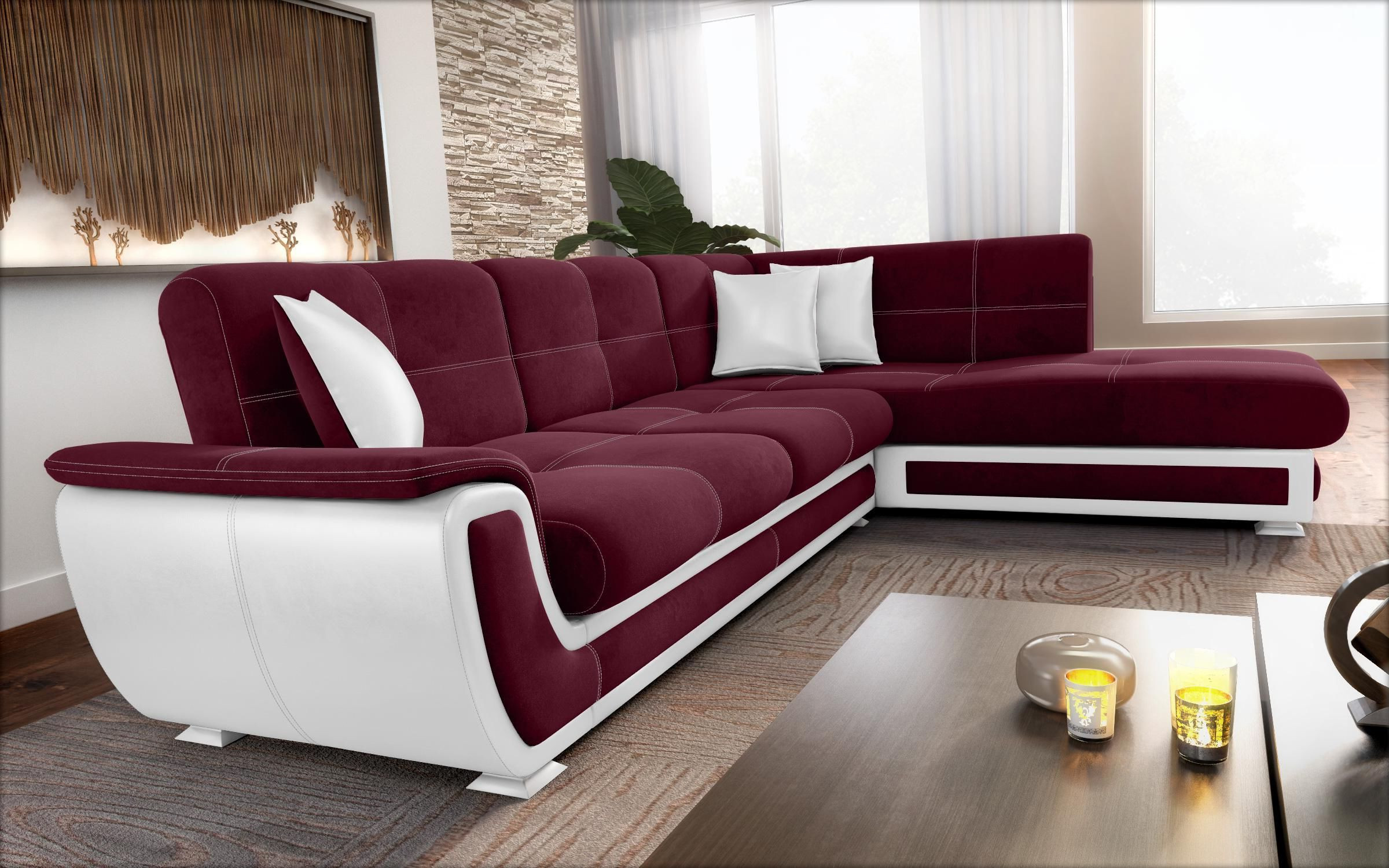 Coltar Princess II + mecanism click-clack | bordo + piele alba, bordo + piele alba  7