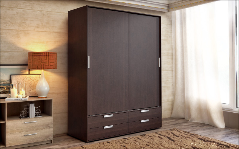 Dulap cu usi glisante Deks, wenge  1