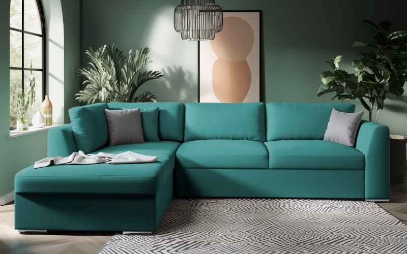 Coltar extensibil Toscana, turcoaz + gri deschis  3