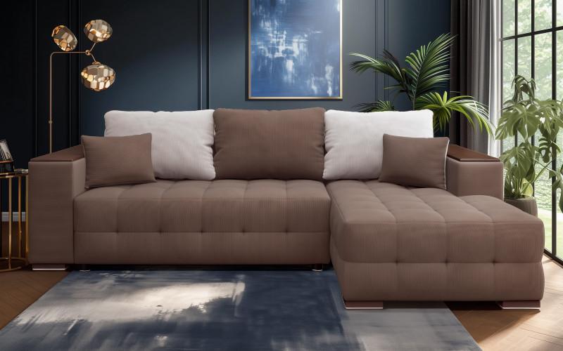 Coltar extensibil cu brat etajera Melvin Spring S, maro + bej  1