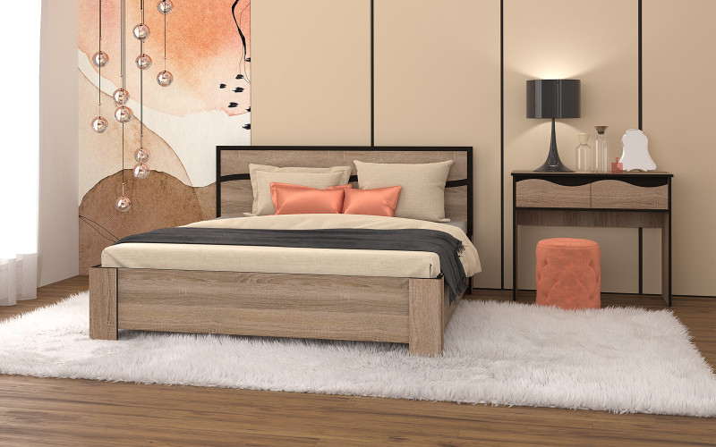 Pat dublu 160/200 Viela, sonoma truffle + wenge magia  1