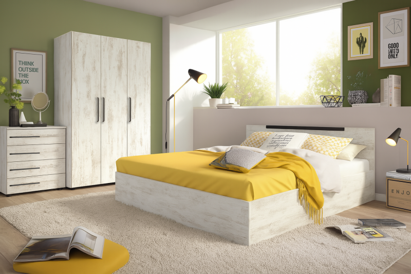 Set dormitor 160/200 Ofelia, stejar antic  1
